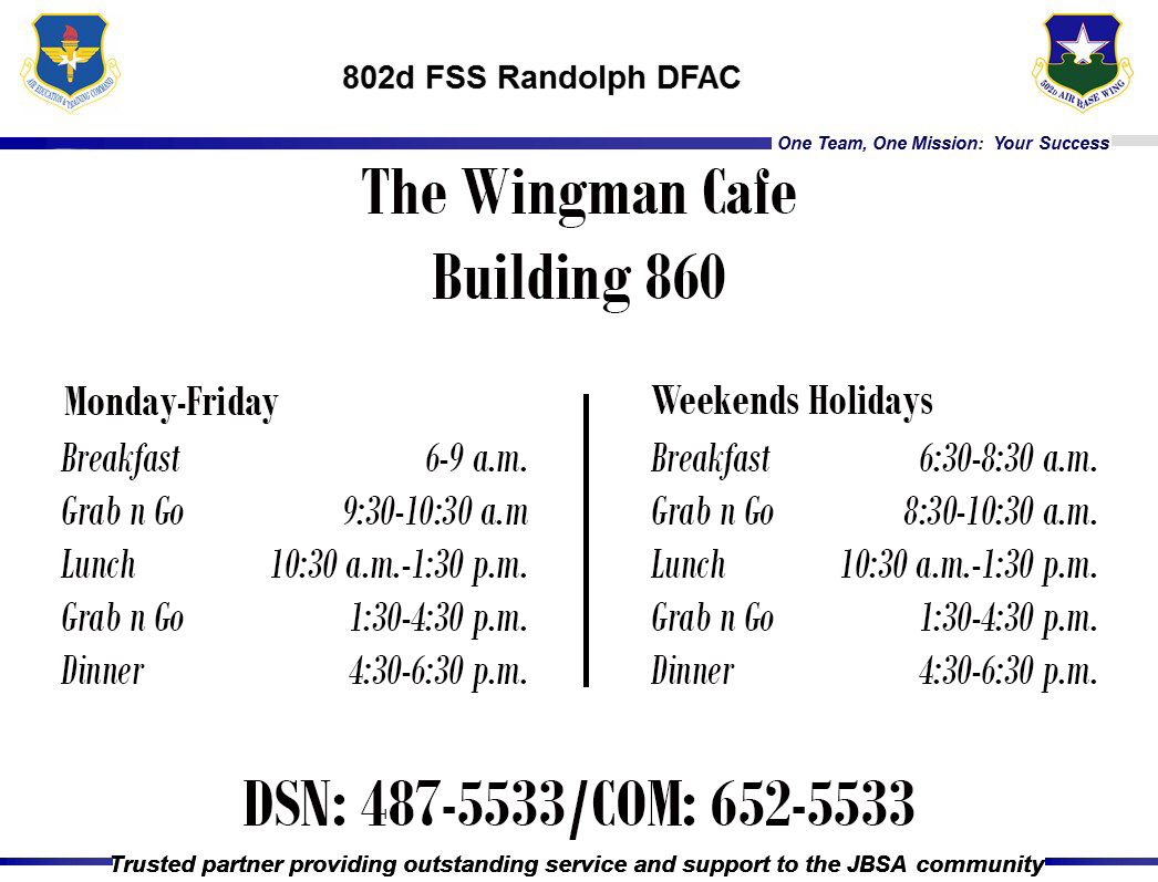Joint Base San Antonio > Information > Dining Facility