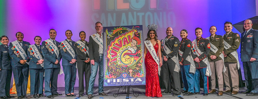 JBSA Ambassadors take part in 2024 Fiesta Poster unveiling, Miss Fiesta selection
