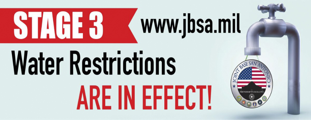 Stage 3 water restrictions implemented across JBSA