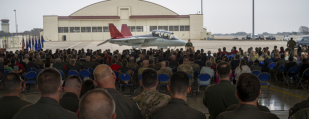 AETC holds T-7A Red Hawk official arrival ceremony, marking new era in pilot training