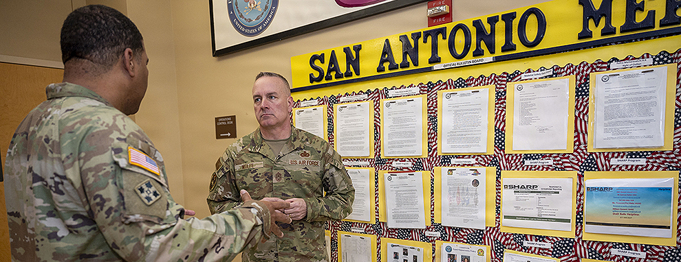 CMSAF David Wolfe visits MEPS Fort Sam Houston