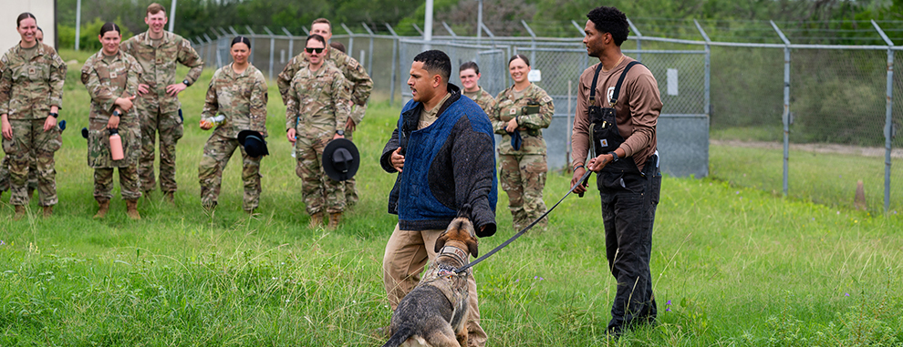 Air Force Academy cadets tour military working dog facility