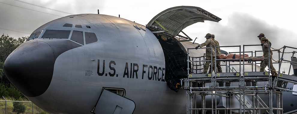 Airman train for patient transport operations at JBSA-Camp Bullis